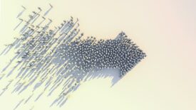 Jim L. Smith Face of Quality column, image of crowd of people forming an arrow