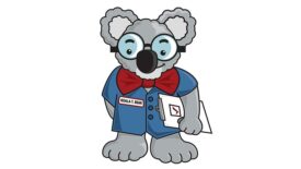 Drawing of Koala T. Bear by Joe Kwasniewski.