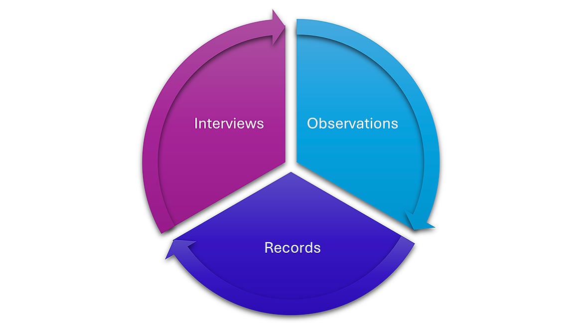 Circle pie chart of Audit "super powers", arrows on the outer edge of each pie section.