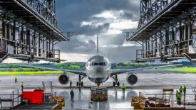 Airplane ready for maintenance