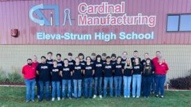 Group photo of students at Cardinal Manufacturing At Eleva-Strum High School.