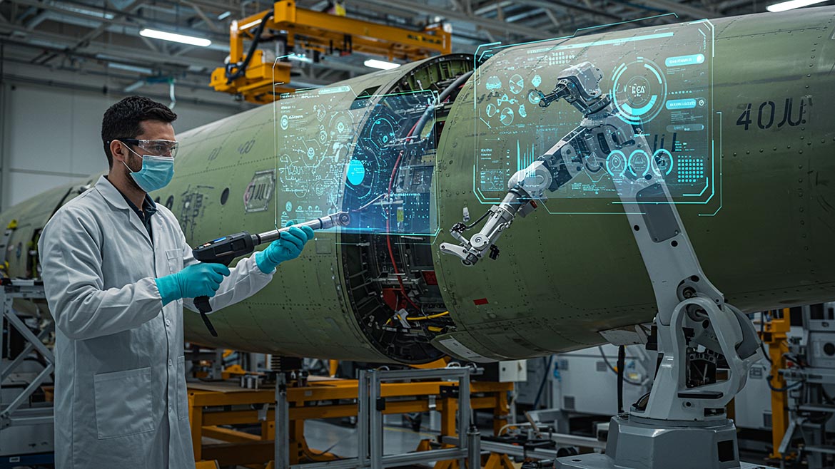 AI generated image showing old and new technology working together in QA.