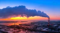 Greenhouse gas emissions. Pollution of factories. Dirty air over the city. Negative impact on human health.