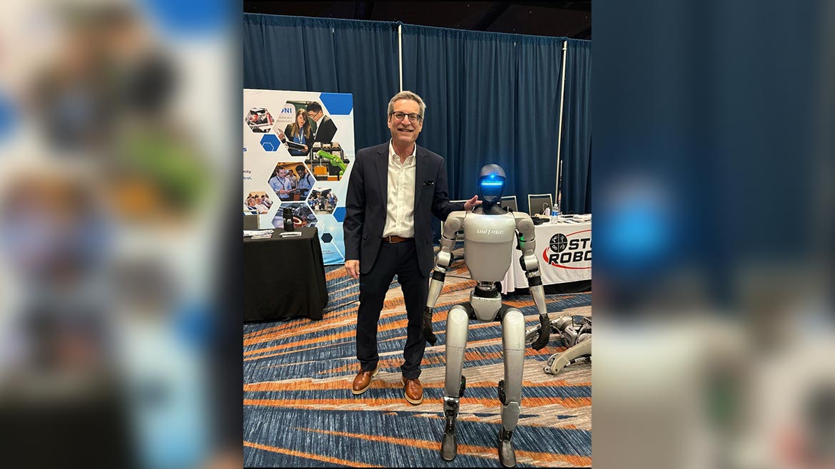 Jeff Burnstein and the Unitree Robotics robot